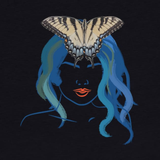 Blue Butterfly woman by ruthparkart